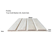 TrueCraft Batten 35 Solid Wood Panel - Batten 35 Solid Oak Flex