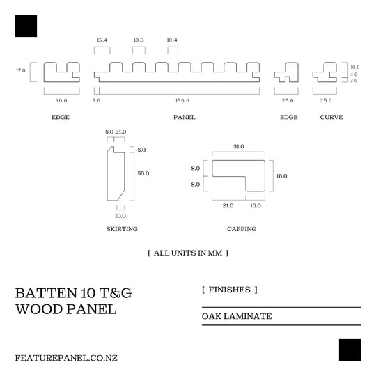 Batten Oak T&G Wood Panel - Batten 10