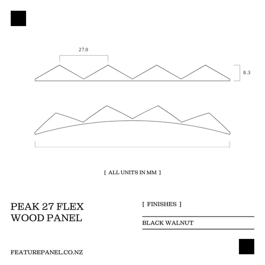 Peak Flex Black Walnut Wood Panel - Peak 27 Flex