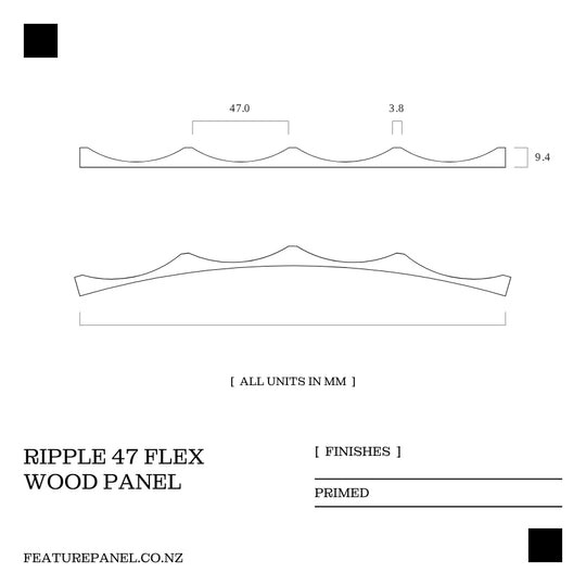 Ripple Flex Primed Wood Panel - Ripple 47 Flex