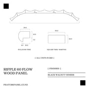Ripple 60 Flow Black Walnut Wood Panel - Ripple 60 Flow