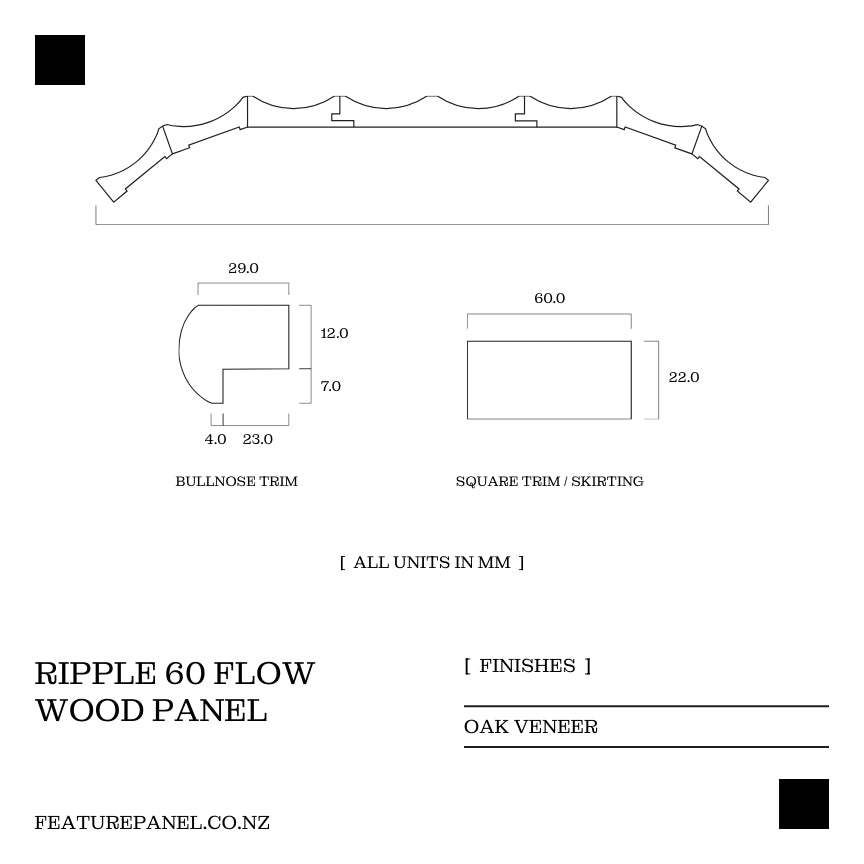Ripple 60 Flow Oak Wood Panel - Ripple 60 Flow