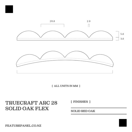 TrueCraft Arc 28, Solid Wood Panel - Arc 28 Solid Oak Flex