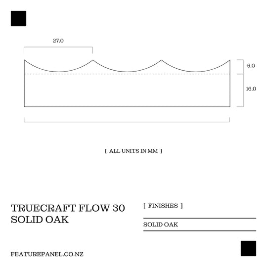 TrueCraft Flow 30 Solid Oak Wood Panel - Flow 30 Solid Oak