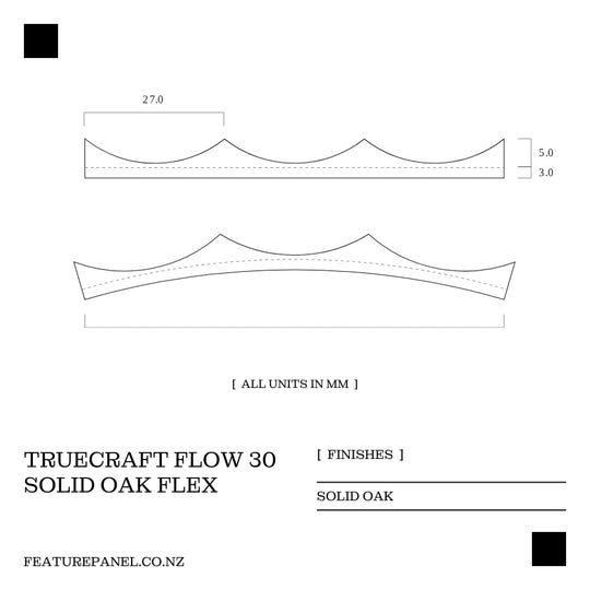 TrueCraft Flow 30, Solid Oak Wood Panel - Flow 30 Solid Oak Flex