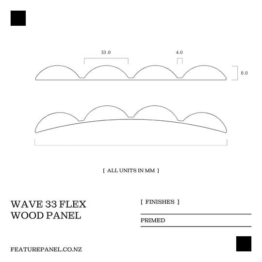 Wave Flex Primed Wood Panel - Wave 33 Flex