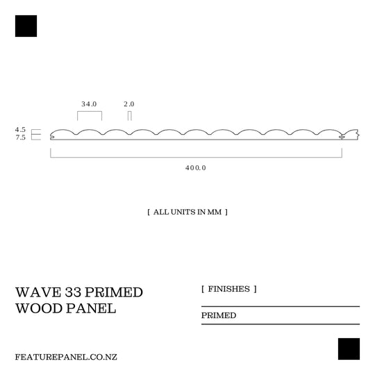 Wave Primed Wood Panel - Wave 33