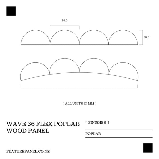 Wave Flex Poplar Wood Panel - Wave 36 Flex
