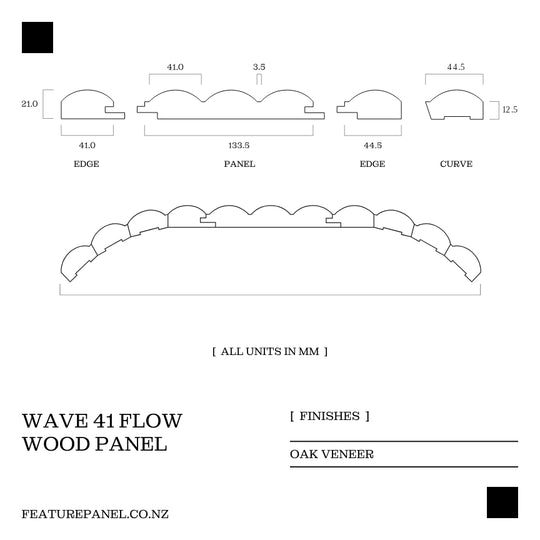 Wave 41 Flow Oak Wood Panel - Wave 41 Flow