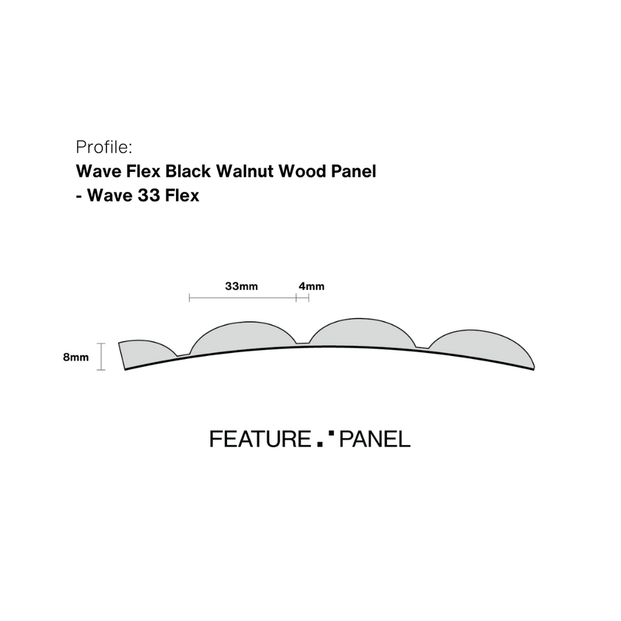 Wave Flex Black Walnut Wood Panel- Wave 33 Flex