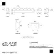 Arch Black Walnut T&G Wood Panel -  Arch 25