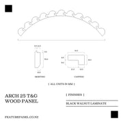 Arch Black Walnut T&G Wood Panel -  Arch 25
