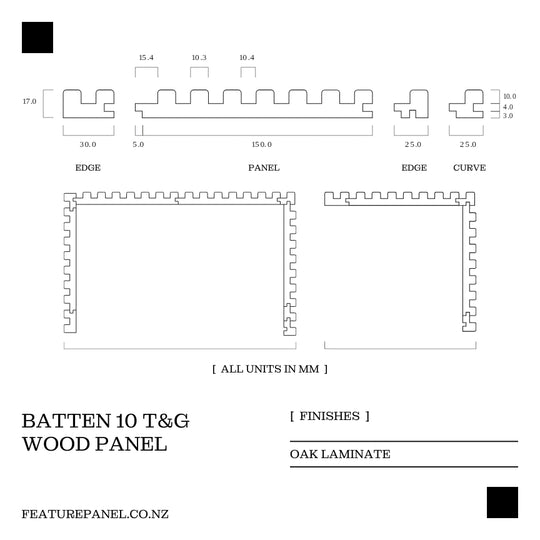 Batten Oak T&G Wood Panel -  Batten 10