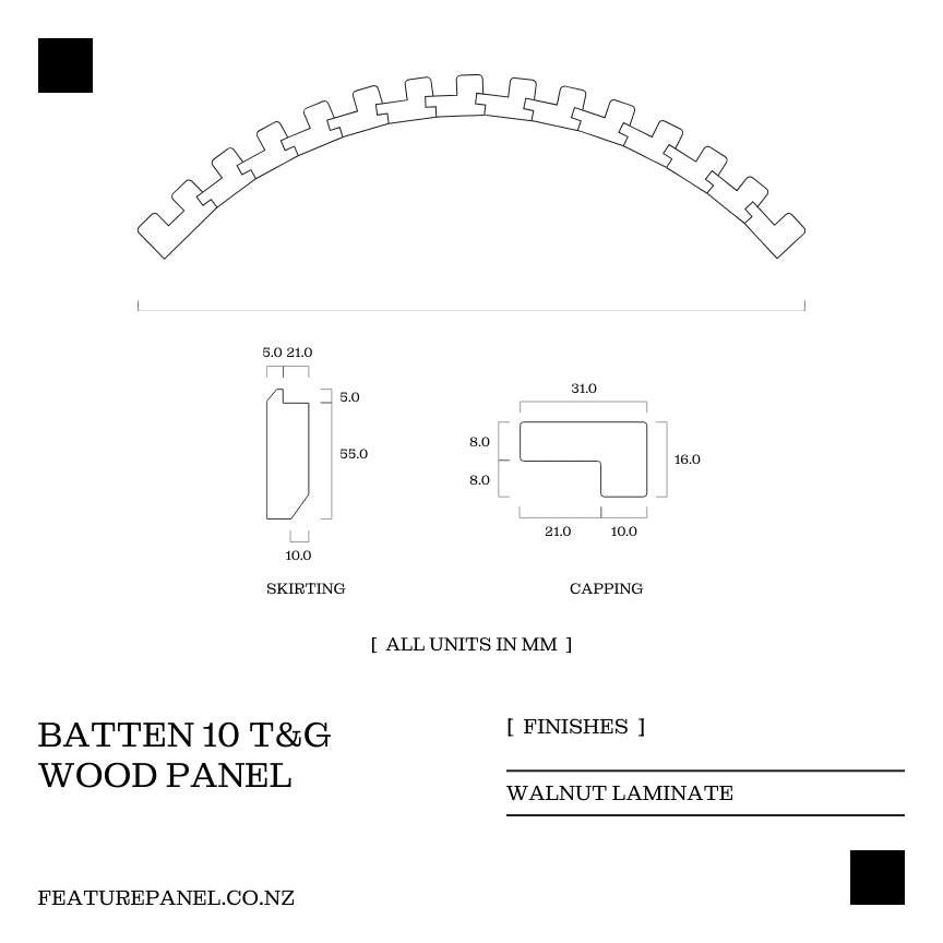 Batten Walnut T&G Wood Panel -  Batten 10