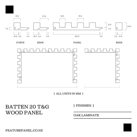 Batten Oak T&G Wood Panel -  Batten 20