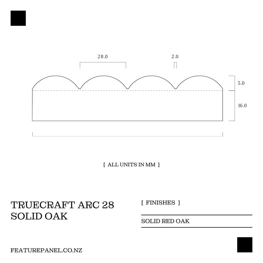 TrueCraft Arc 28, Solid Wood Panel - Arc 28 Solid Oak