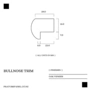 Oak Bullnose Trim  Feature Panel 