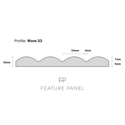 Wave Primed Wood Panel - Wave 33