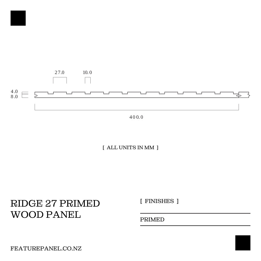 Ridge Primed Wood Panel - Ridge 27