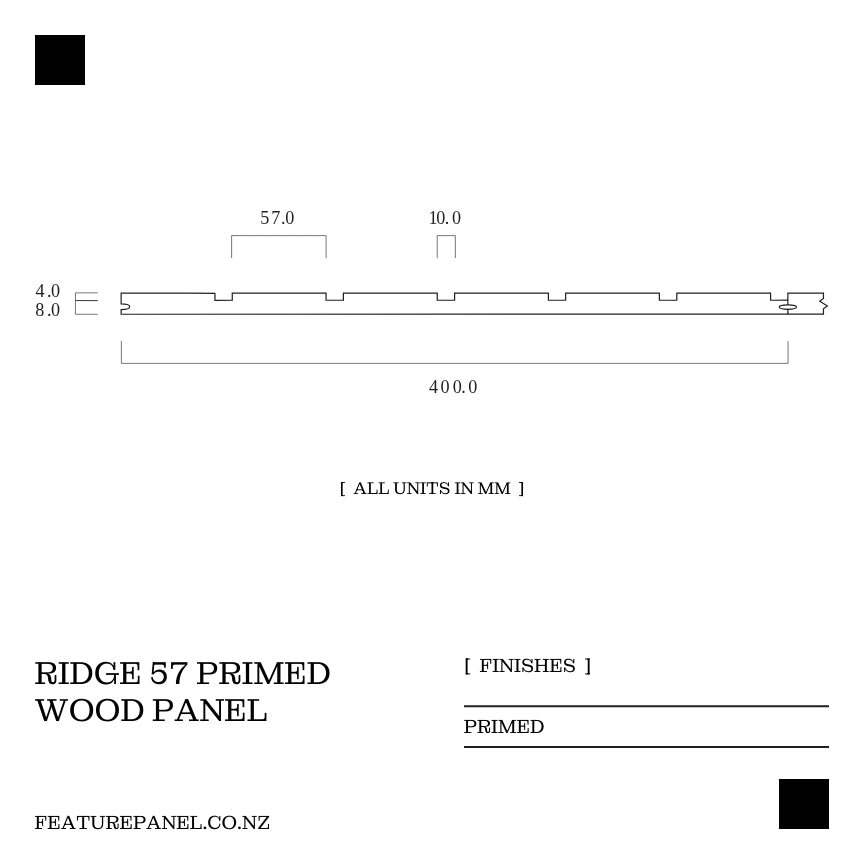 Ridge Primed Wood Panel - Ridge 57
