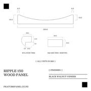 Ripple 150 Black Walnut Wood Panel -  Ripple 150