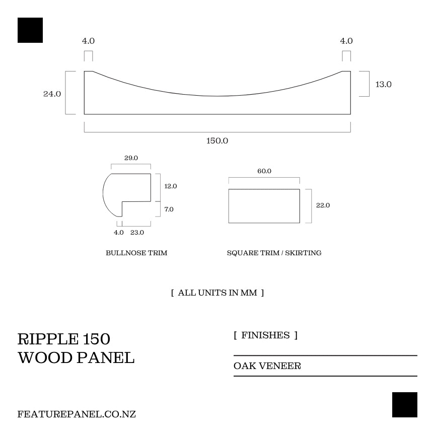 Ripple 150 Oak Wood Panel -  Ripple 150