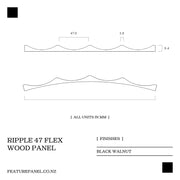Ripple Flex Black Walnut Wood Panel - Ripple 47 Flex