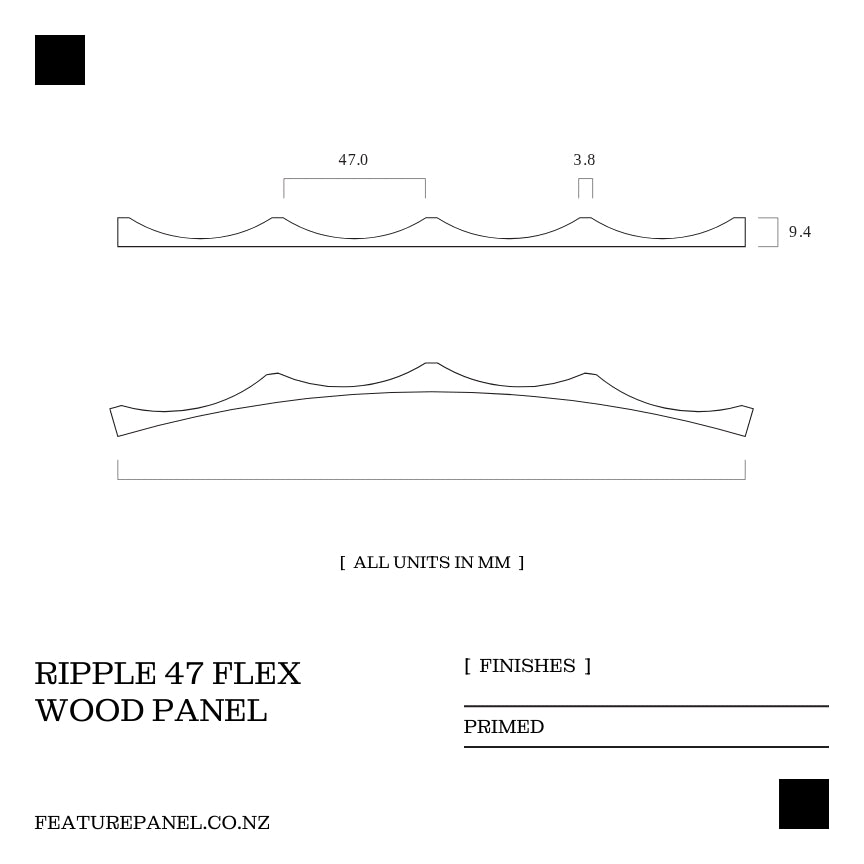 Ripple Flex Primed Wood Panel -  Ripple 47 Flex