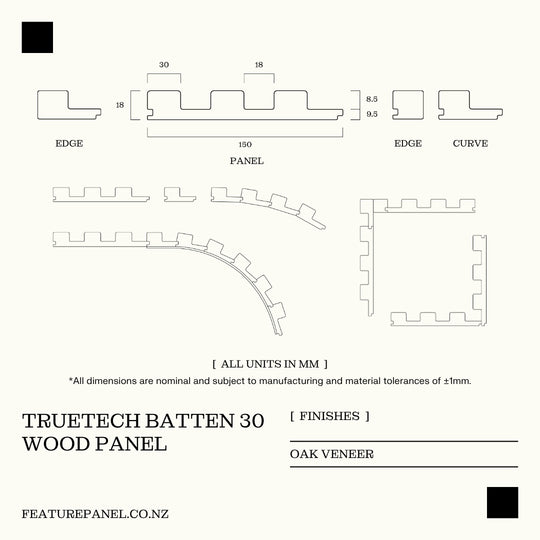 TRUETECH BATTEN 30 WOOD PANEL
