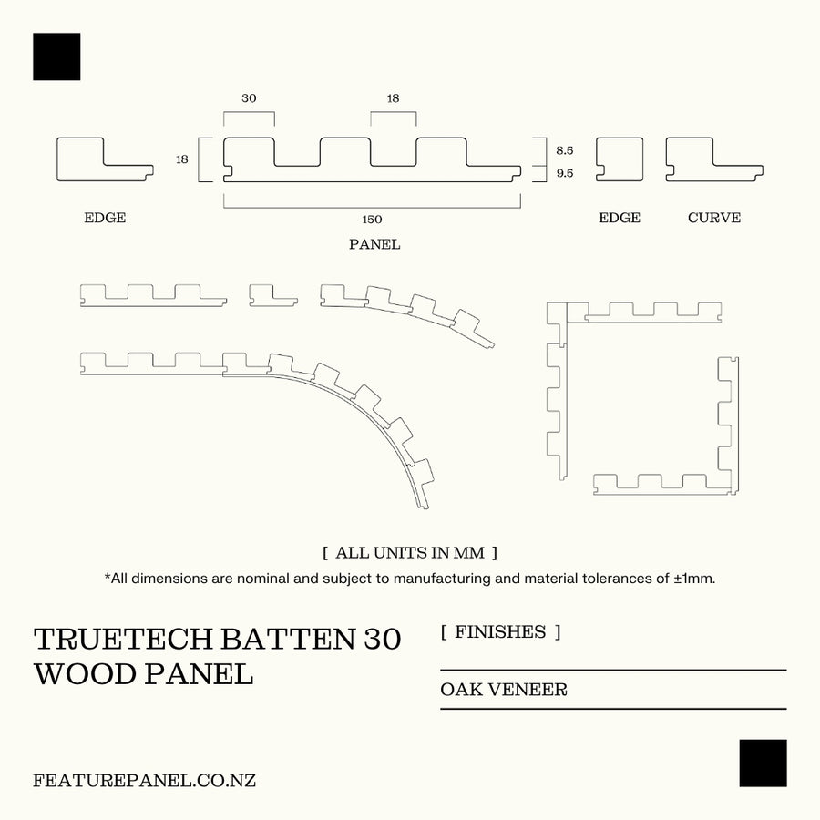 TRUETECH BATTEN 30 WOOD PANEL