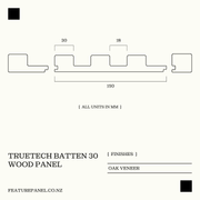 TRUETECH BATTEN 30 WOOD PANEL