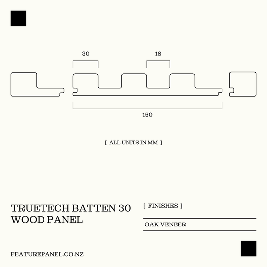 TRUETECH BATTEN 30 WOOD PANEL