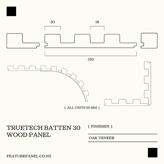 TRUETECH BATTEN 30 WOOD PANEL