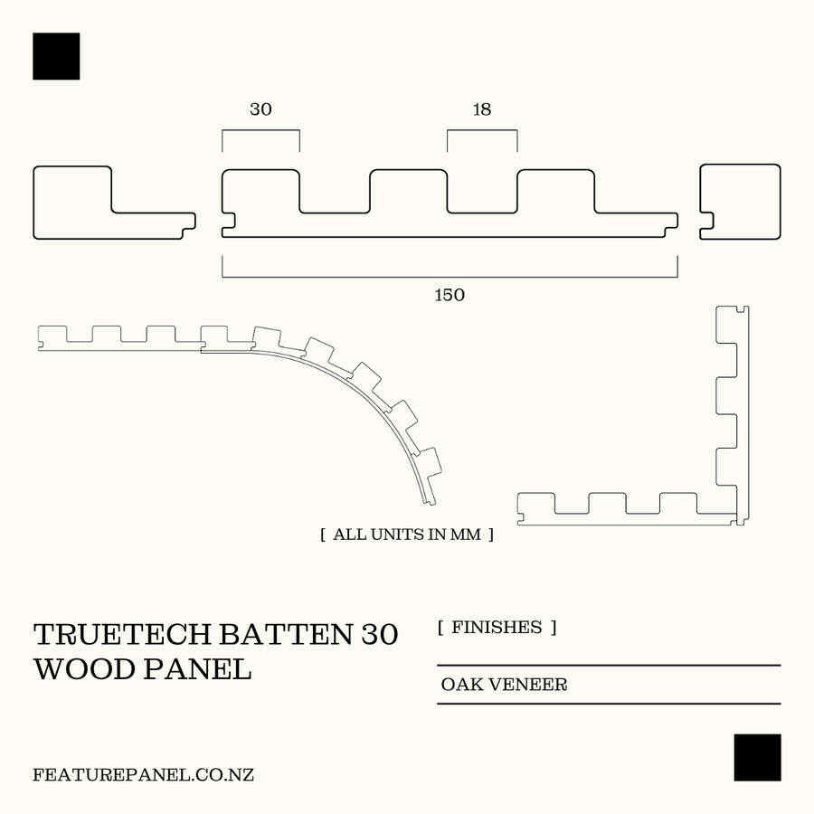 TRUETECH BATTEN 30 WOOD PANEL