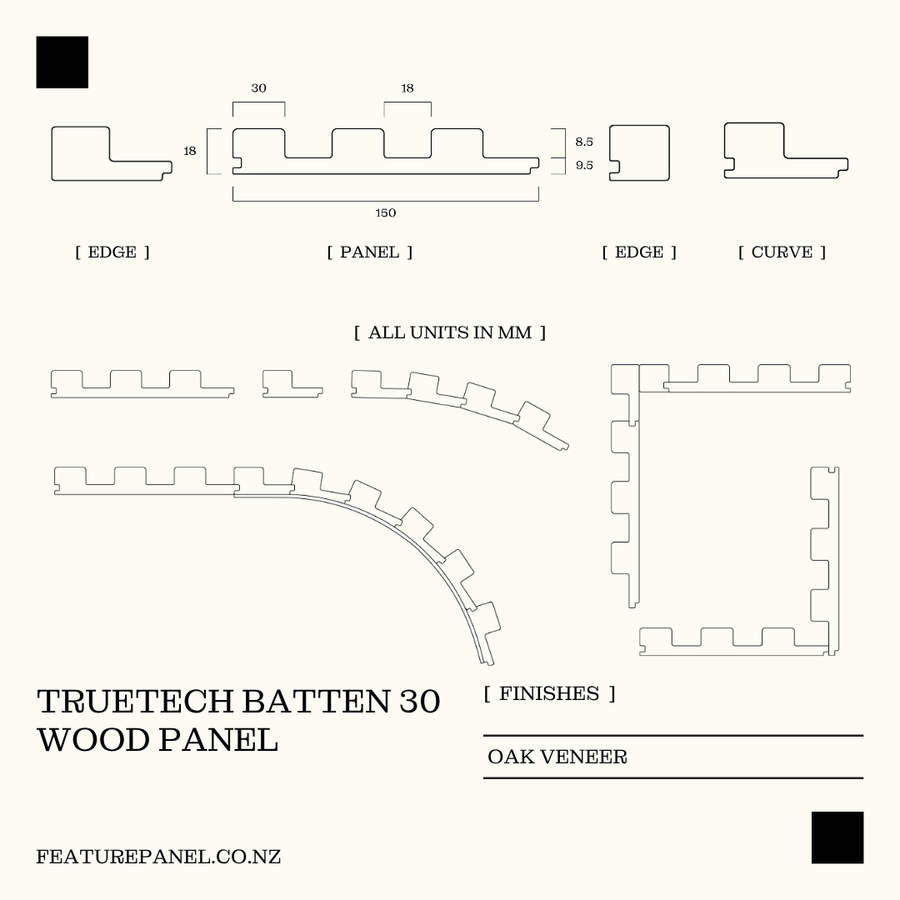 TRUETECH BATTEN 30 WOOD PANEL