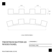 TrueTech Natural Oak Batten 20 Wood Panel - TrueTech Batten 20