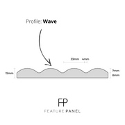 Wave panelled wood panel